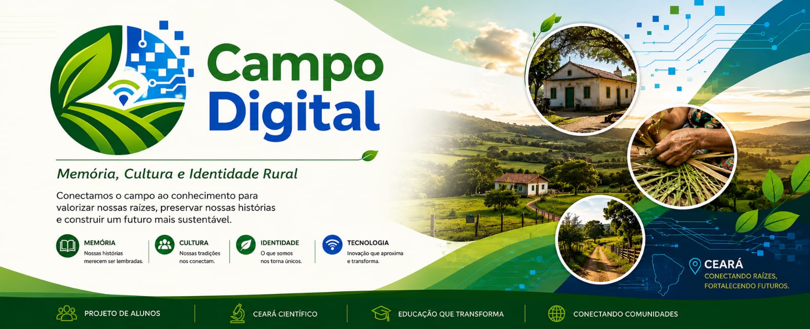 Estudantes e comunidade em atividade científica no campo
